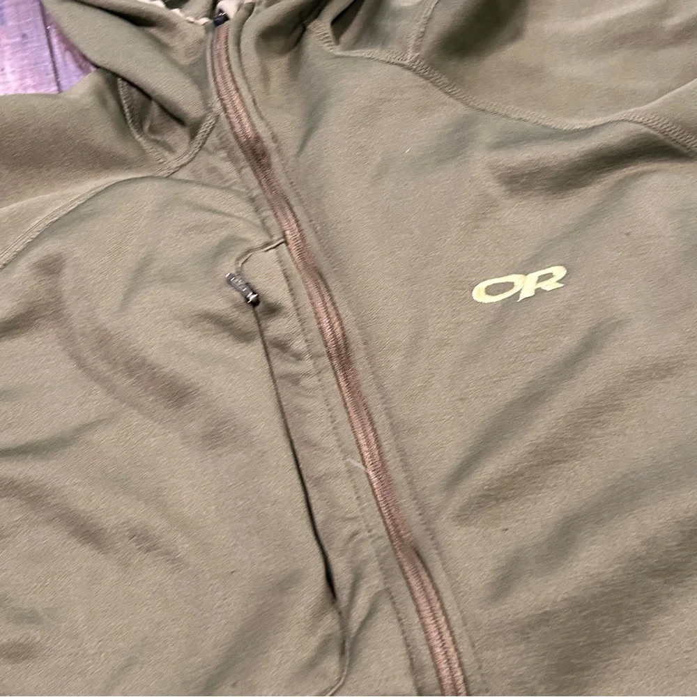 Outdoor Research Men’s Green Radiant Hybrid Full Zip Hoodie Size S‎ Soft Shell